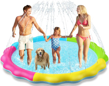 Jasonwell Splash Pad Sprinkler for Kids Splash Play Mat Outdoor Water Toys Inflatable Splash Pad Baby Toddler Pool Boys Girls Children Outside Backyard Dog Sprinkler Pool Age 1 2 3 4 5 6 7 8 9 XL - Jasonwell